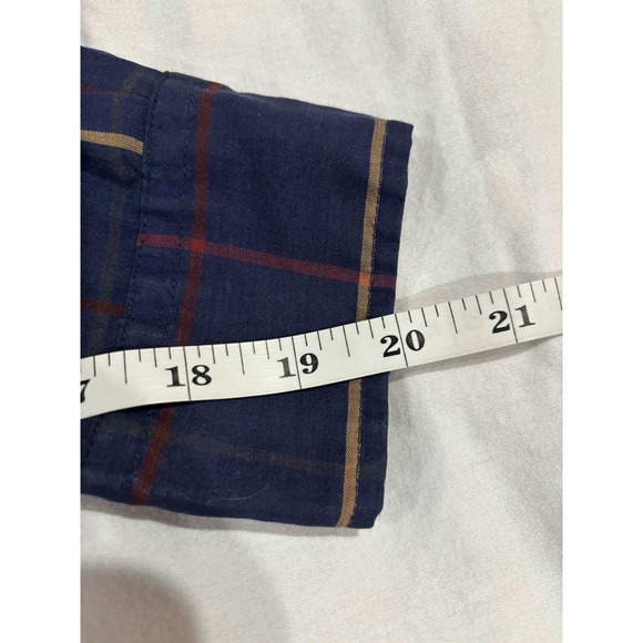 London Fog Men's Blue Plaid Button Down Shirt Long Sleeve Classic Fit Size L - Picture 10 of 11